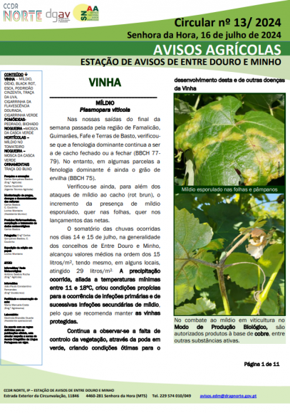 AVISOS AGR&Iacute;COLAS - ESTA&Ccedil;&Atilde;O DE AVISOS DE ENTRE DOURO E MINHO
