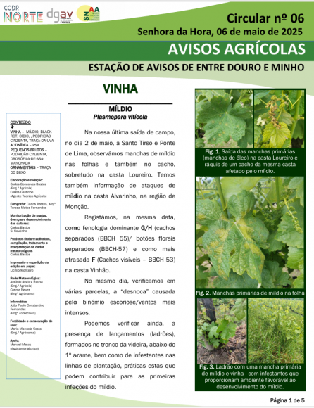 AVISOS AGR&Iacute;COLAS - ESTA&Ccedil;&Atilde;O DE AVISOS DE ENTRE DOURO E MINHO
