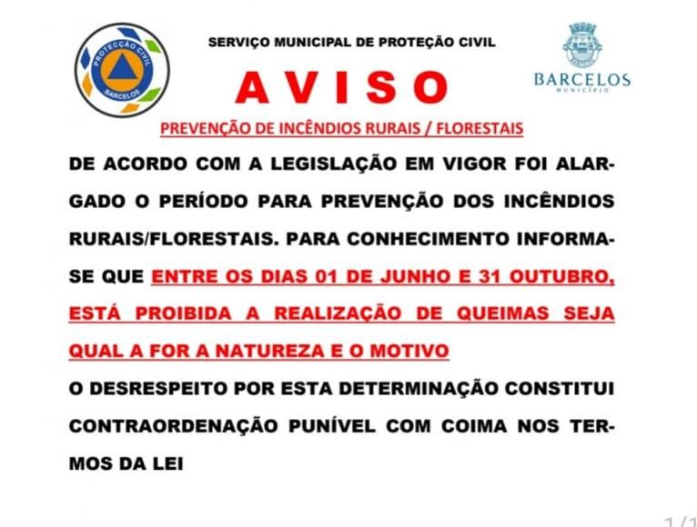 Perigo de Inc&ecirc;ndio Florestal!