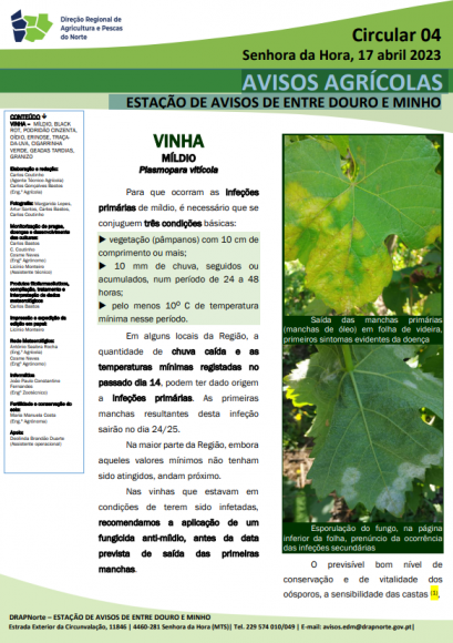 AVISOS AGR&Iacute;COLAS - ESTA&Ccedil;&Atilde;O DE AVISOS DE ENTRE DOURO E MINHO