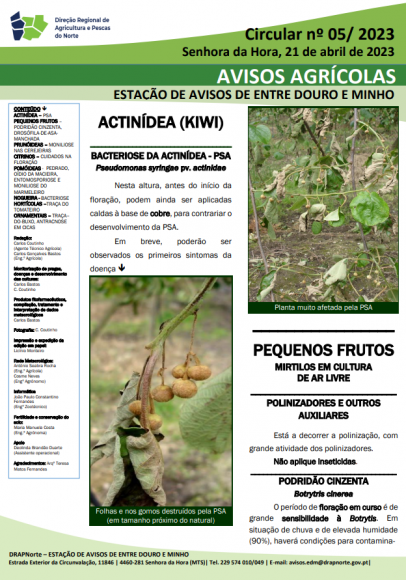 AVISOS AGR&Iacute;COLAS - ESTA&Ccedil;&Atilde;O DE AVISOS DE ENTRE DOURO E MINHO