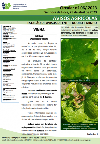 AVISOS AGR&Iacute;COLAS - ESTA&Ccedil;&Atilde;O DE AVISOS DE ENTRE DOURO E MINHO