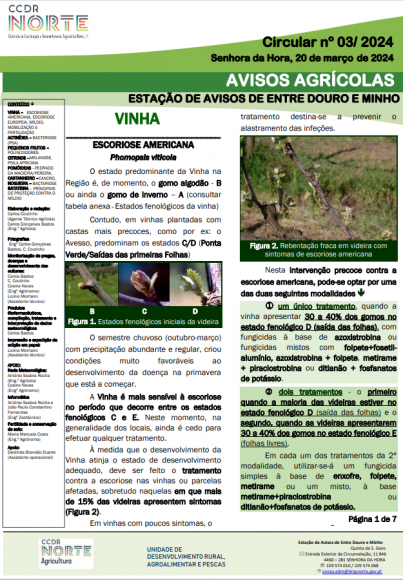 AVISOS AGR&Iacute;COLAS - ESTA&Ccedil;&Atilde;O DE AVISOS DE ENTRE DOURO E MINHO
